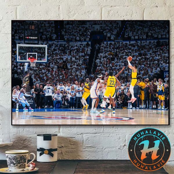 Tyrese Haliburton Jump Shot Last-Second Shot Lifts Indiana Pacers Over Oklahoma City Thunder Game 1 2025 NBA Finals Poster Canvas