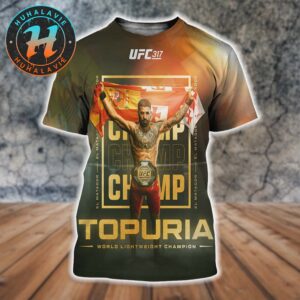 UFC 317 Ilia Topuria Defeats Charles Oliveira By KO Become The New World Lightweight Champion 2025 All Over Print Shirt