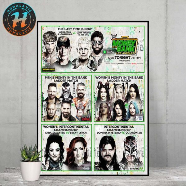 WWE Money In The Bank 2025 All Matchup Card Home Decor Poster Canvas