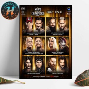 WWE Night Of Champions 2025 All Matchup Card Home Decor Poster Canvas