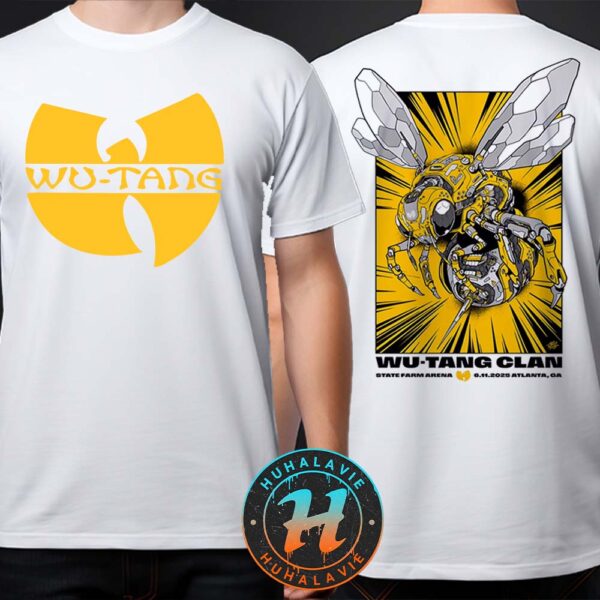 Wu Tang Clan Concert Poster For Atlanta GA On June 11 Tour 2025 At State Farm Arena Two Sided Print T-Shirt