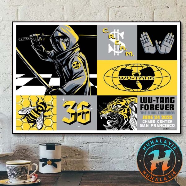 Wu Tang Clan San Francisco Tonight Limted Poster At Chase Center On June 24 The Final Chamber Tour 2025 Poster Canvas