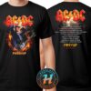 ACDC Hells Bells Lightning Tee PWR UP EU Tour 2025 Black Two Sided Print Unisex T-Shirt