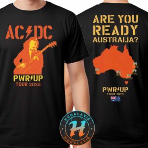 ACDC Are You Ready PWR UP 2025 Tour Australia Map Two Sided Print Unisex T-Shirt