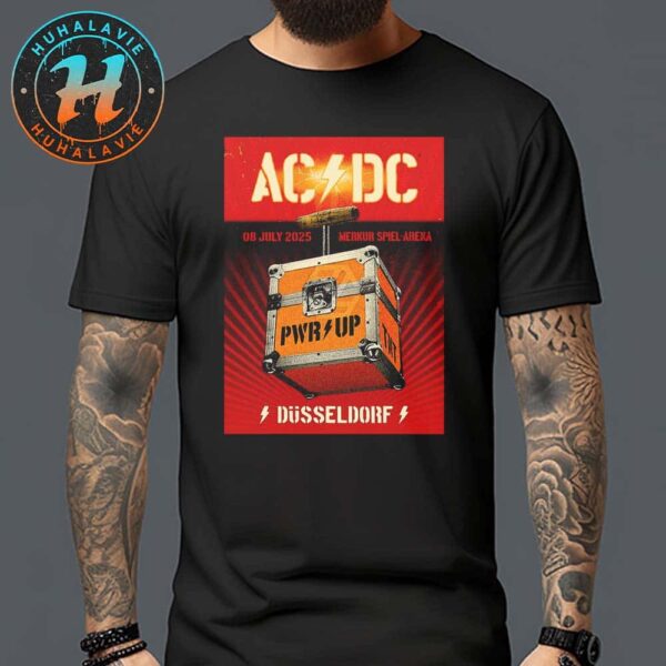 ACDC Dusseldorf Germany Concert Poster At Merkur Spiel-Arena On July 8 PWR UP Tour 2025 Vintage T-Shirt
