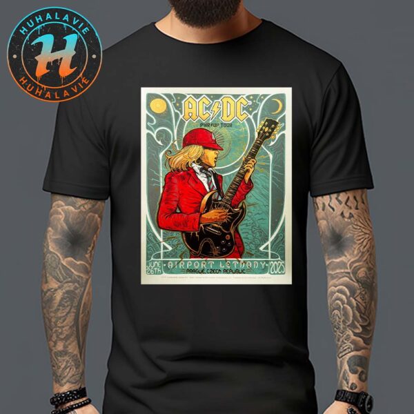 ACDC Prague Czech Republic Music Poster PWR UP Tour 2025 At Airport Letnany On June 26th Classic T-Shirt