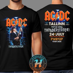 ACDC Tallinn Estonia 2025 Thunderstruck Merch Tee On July 24 PWR UP Event Tour 2025 Tee At Tallinn Song Festival Grounds Estonia Unisex T-Shirt