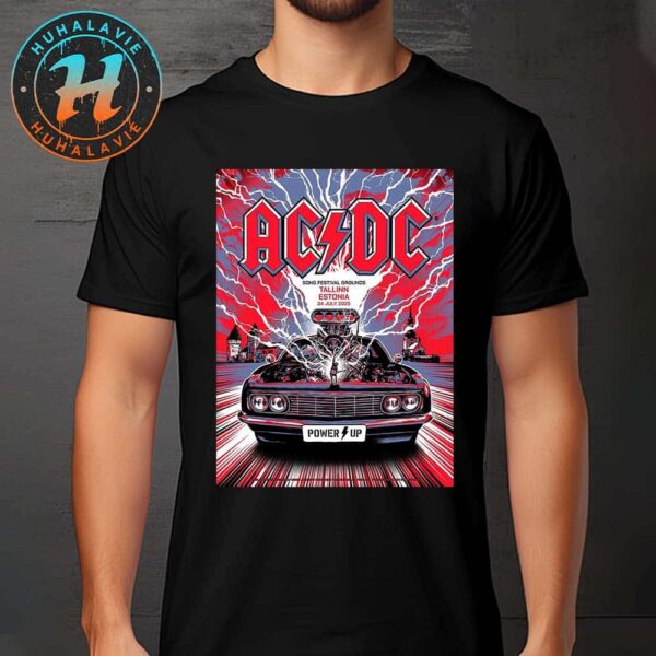 ACDC Tallinn PWR UP Tour 2025 Lithograph Poster At Tallinn Song Festival Grounds Estonia On July 24th 2025 Classic T-Shirt