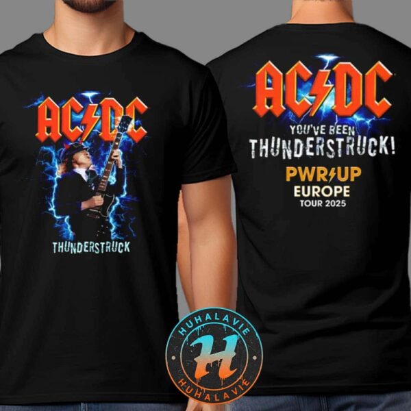 ACDC Thunderstruck PWR UP Tour 2025 You’ve Been Thunderstruck Kids Two Sided Print T-Shirt
