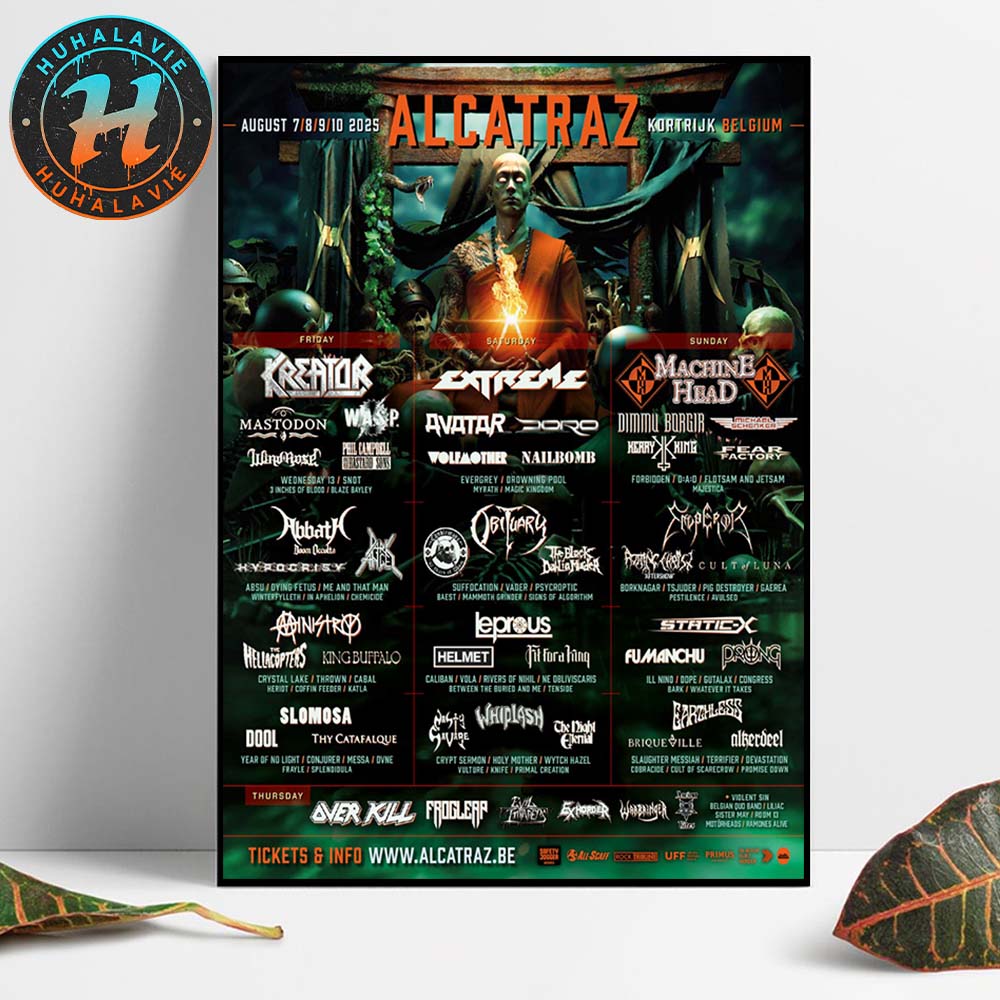 Alcatraz Festival 2025 Poster Full Lineup In Kortrijk Belgium On August 7th 8th And 9th 10th 2025 Home Decor Poster Canvas Alcatraz Festival 2025 Poster Full Lineup In Kortrijk Belgium On August 7th 8th And 9th 10th 2025 Home Decor Poster Canvas