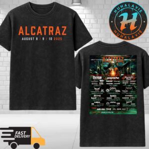 Alcatraz Festival 2025 Poster Full Lineup In Kortrijk Belgium On August 7th 8th And 9th 10th 2025 Washed T-Shirt