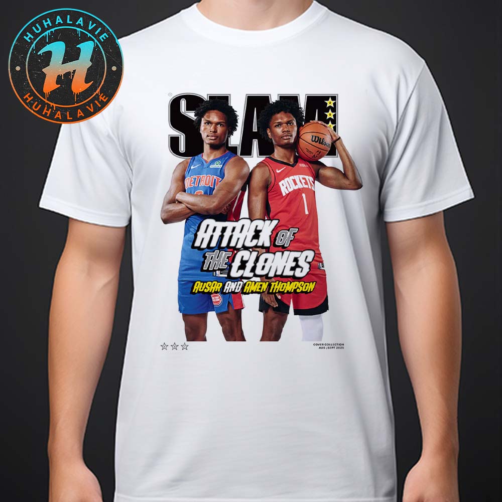 Ausar Thompson And Amen Thompson Attack Of The Clones Magazine Cover Tee SLAM 257 Classic T-Shirt Ausar Thompson And Amen Thompson Attack Of The Clones Magazine Cover Tee SLAM 257 Classic T-Shirt