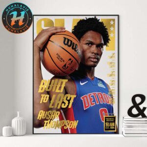 Ausar Thompson From Detroit Pistons Built To Last Magazine Cover SLAM 257 Gold Metal Home Decor Poster Canvas