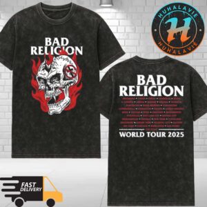 Bad Religion Merchandise Head Wound Tee World Tour 2025 Dates List Washed T-Shirt