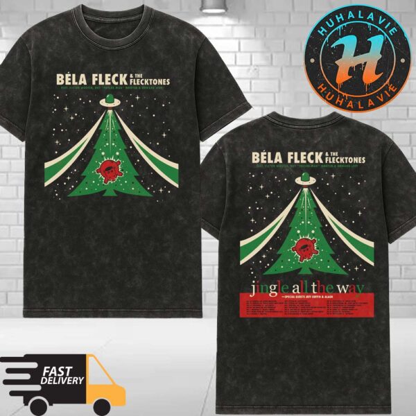 Béla Fleck And the Flecktones Jingle All The Way Holiday Tour 2025 Date List Kicks Off In Nashville TN On November 26th 2025 Washed T-Shirt