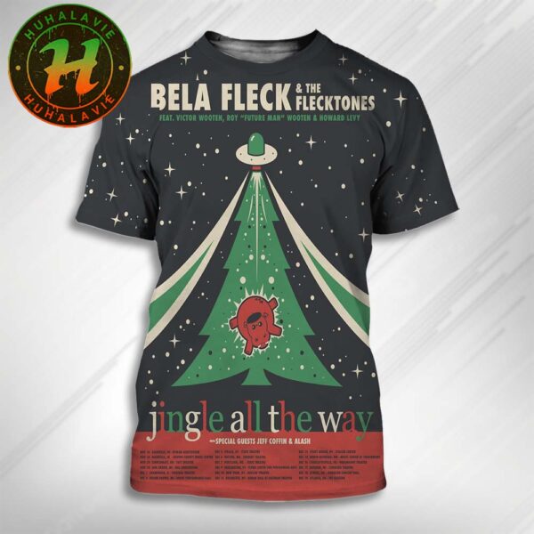Béla Fleck And the Flecktones Jingle All The Way Holiday Tour 2025 Date List Start In Nashville TN On November 26th 2025 At Ryman Auditorium 3D T-Shirt