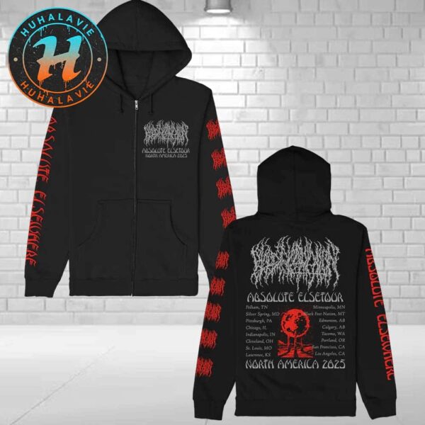 Blood Incantation Absolute Elsetour Summer North America Tour 2025 Cities List Zip Hoodie T-Shirt