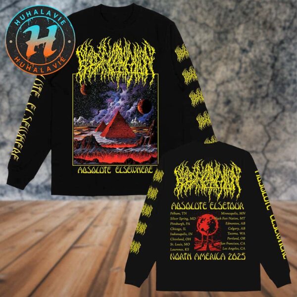Blood Incantation Absolute Elsewhere Summer North America Tour 2025 Merchandise Tee Long Sleeve Black T-Shirt