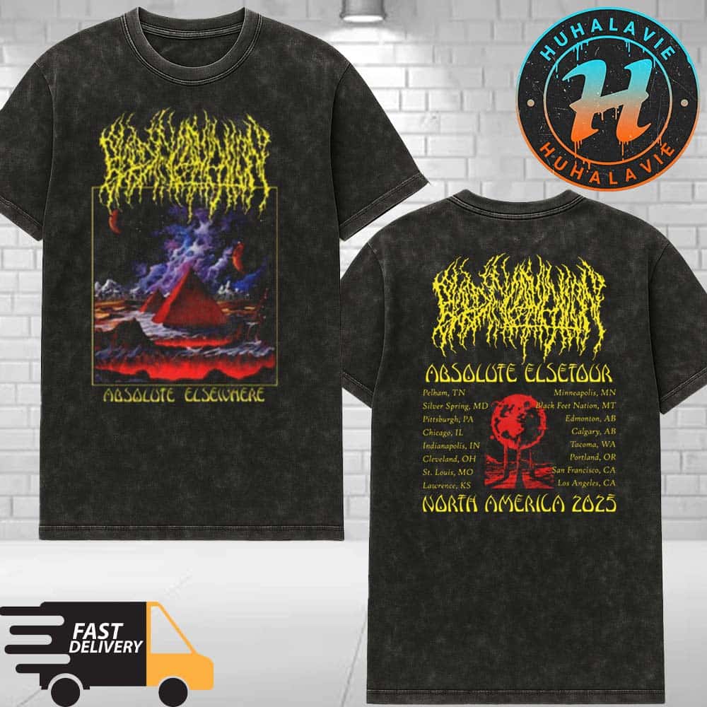 Blood Incantation Exclusive Tee Absolute Elsewhere Summer North America Tour 2025 Washed T-Shirt Blood Incantation Exclusive Tee Absolute Elsewhere Summer North America Tour 2025 Washed T-Shirt