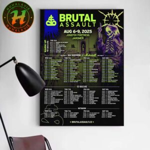 Brutal Assault Festival 2025 In Jaromer Czech Republic Poster Line Up At Josefov Fortress On August 6-9 2025 Home Decor Poster Canvas
