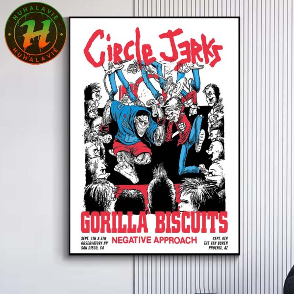 Circle Jerks Music Poster In San Diego CA And Phoenix AZ At Observatory NP And The Van Buren On September 4th 5th And 6th 2025 Poster Canvas