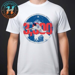Clayton Kershaw Becomes The Fifth Pitcher To Reach 3000 Strikeouts With One Franchise Unisex T-Shirt
