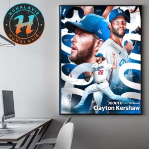 Clayton Kershaw Is Now The 20th Member Of The 3000 Strikeout Club Home Decor Poster Canvas