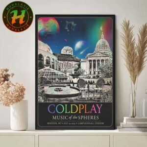 Coldplay Madison WI Show Poster Music Of The Spheres Tour 2025 On July 19 At Camp Randall Stadium Home Decor Poster Canvas