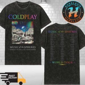 Coldplay Nashville TN Tee On July 22 Music Of The Spheres Tour 2025 At Nissan Stadium Two Sided Limited Edition Merch Washed T-Shirt
