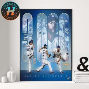 Congrats Clayton Kershaw Makes History And Joins The 3000 Strikeout Club Home Decor Poster Canvas