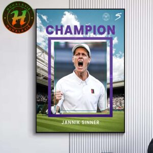 Congrats Jannik Sinner Named To Wimbledon Champion 2025 Home Decor Poster Canvas