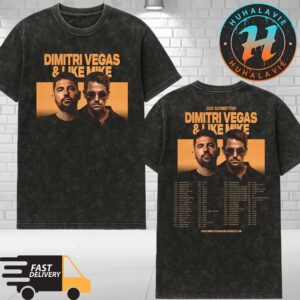 Dimitri Vegas And Like Mike 2025 Summer Tour Dates List Star In Spain At Ushuaia Ibiza On May 14th 2025 Washed T-Shirt