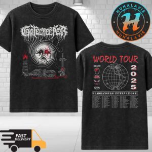 Gatecreeper Knight Tour 2025 Merchandise Tee Headbanger International Dates List Washed T-Shirt