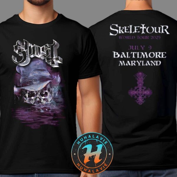 Ghost Baltimore Maryland Exclusive Tee At CFG Bank Arena On July 9 Skeletour World Tour 2025 Two Sided Print Unisex T-Shirt