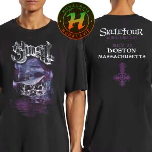 Ghost In Boston MA Collection Tee Skeletour World Tour 2025 On July 21 At TD Garden Two Sided Print T-Shirt