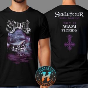 Ghost Miami Florida Exclusive Tee At Kaseya Center On July 13 Skeletour World Tour 2025 Two Sided Print Unisex T-Shirt