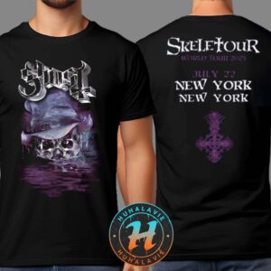 Ghost New York NY Merch Tee At Madison Square Garden On July 22 Skeletour World Tour 2025 Two Sided Print Vintage T-Shirt
