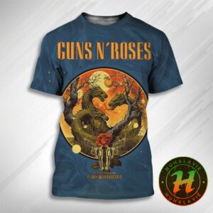 Guns N Roses Music Poster At Vasil Levski Nation Stadium In Sofia Bulgaria On July 21th 2025 All Over Print T-Shirt