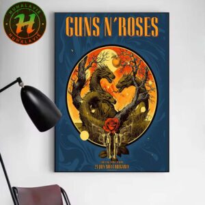 Guns N Roses Music Poster At Vasil Levski Nation Stadium In Sofia Bulgaria On July 21th 2025 Poster Canvas