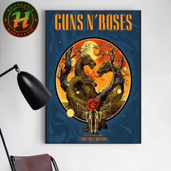 Guns N Roses Music Poster At Vasil Levski Nation Stadium In Sofia Bulgaria On July 21th 2025 Poster Canvas