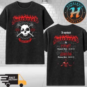 Hatebreed With Slayer Cardiff UK And London UK Exclusive Tee At Blackweir Fields And Finsbury Park On July 3 And July 6 2025 Washed T-Shirt