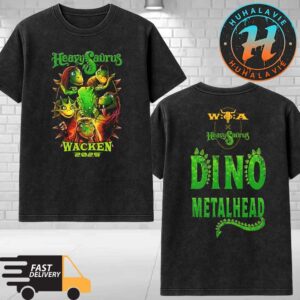 Heavysaurus x Wacken Open Air 2025 Dino Metalhead Merchandise Tee On July 30-August 2 Washed T-Shirt