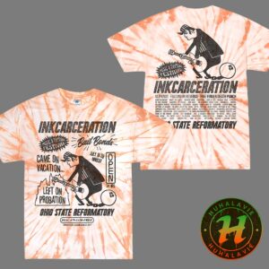 Inkcarceration Festival 2025 Ball And Chain Merch Tee In Mansfield Ohio On July 18th-20th Americas Rock And Metal Tattoo Festival 2025 Two Sided T-Shirt