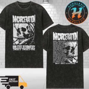 Inkcarceration Festival 2025 Barbed Skull Mineral Tee In Mansfield OH On July 18th-20th Americas Rock And Metal Tattoo Festival 2025 Washed T-Shirt