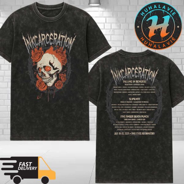 Inkcarceration Festival 2025 Deathbed Tee Americas Rock And Metal Tattoo Festival 2025 In Mansfield OH On July 18th-20th Washed T-Shirt
