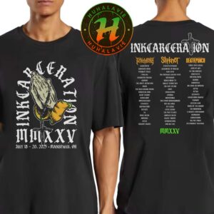 Inkcarceration Festival 2025 Last Prayer Merch Tee In Mansfield Ohio Americas Rock And Metal Tattoo Festival 2025 On July 18th-20th Vintage T-Shirt