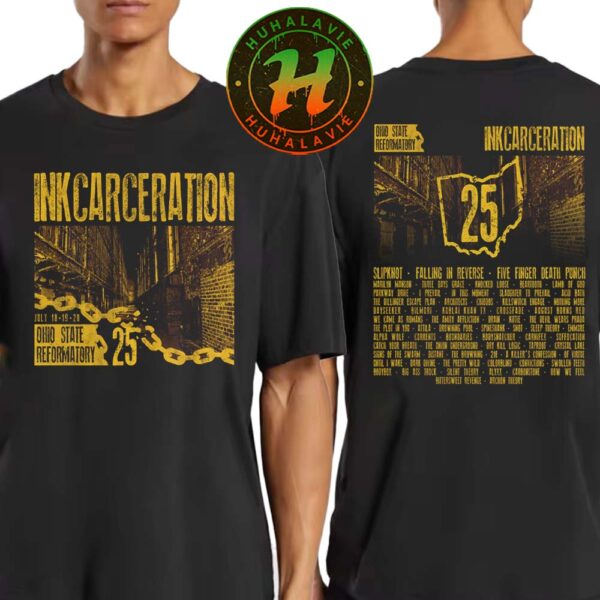 Inkcarceration Festival 2025 Mansfield Ohio Dark Alley Exculsive Tee On July 18th-20th Americas Rock And Metal Tattoo Festival 2025 Black T-Shirt