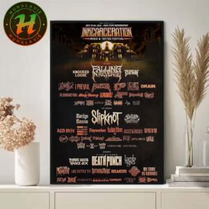 Inkcarceration Festival 2025 Mansfield Ohio Poster Line Up At Ohio State Reformatory On July 18th-20th America’s Rock And Metal Tattoo Festival 2025