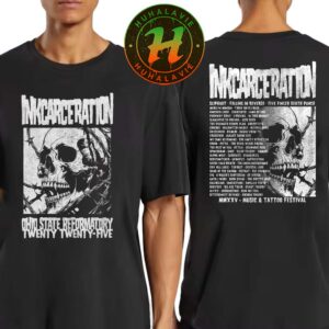 Inkcarceration Festival 2025 Merch Tee Barbed Skull Mineral For Mansfield Ohio On July 18th-20th Americas Rock And Metal Tattoo Festival 2025 T-Shirt