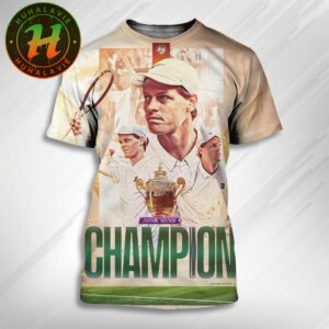 Jannik Sinner Triumphed Over His Rival Carlos Alcarez To Win The Men’s Title At Wimbledon Champion 2025 All Over Print Shirt